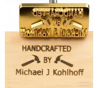 Timbro termico per legno con logo personalizzato per falegnami e artigiani, realizzato a mano da Design (3,8 x 3,8 cm)