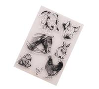 Timbro trasparente in animali pecora maiale cavallo coniglio pollo timbro dinamico silicone timbro trasparente in gomma per la progettazione della carta album fotografico decorazione e scrapbooking
