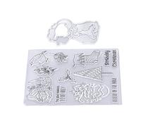 Timbro trasparente, stile natalizio, materiale sicuro, facile da riutilizzare, per buste fotografiche e biglietti