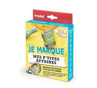 Timbro Trodat "Je marque mes P'tites Affarires" - Marquez le cose dei tuoi bambini con un kit completo e adatto, etichette + lettere con disegni, ideale per contrassegnare i vestiti