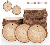 Timburst 20 dischi in legno per artigianato, cerchi in legno da 9-10 cm per artigianato, fette di legno per pittura fai da te ornamenti natalizi per feste, pareti, casa, decorazioni per matrimoni