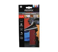 TIMCO 231112 - Fogli abrasivi 1/3 misti, 93 x 185 mm, 80/120/180, colore: Rosso