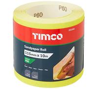 TIMCO 231541 - Rotolo di carta vetrata, grana 60, 115 mm x 10 m, colore: Giallo