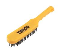 TIMCO 4SBP - Spazzola metallica con manico in plastica, 4 file, colore: Giallo