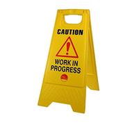 TIMco 747159 Caution Work in Progress-Segnale di Sicurezza A-Frame, 610 x 300 x 30, Giallo