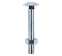 TIMCO Bulloni per carrello DIN603 & Hex Dado completo DIN934 Argento - M12 x 180