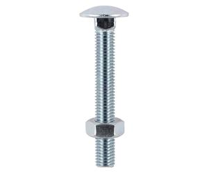 TIMCO Bulloni per carrello DIN603 & Hex Dado completo DIN934 Argento - M6 x 50