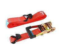 TIMCO Cinghia a cricchetto, gancio a J, resistente, 5 m x 50 mm, colore: Rosso