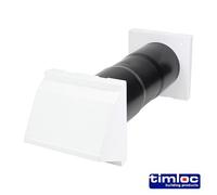 Timco - Set cappa e deflettore Aero Core Wall Through Vent - 127 x 350 - 1pz