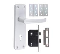 Timco Set Completo Serratura Porta Contratto SAA, Alluminio, 154 x 40 mm