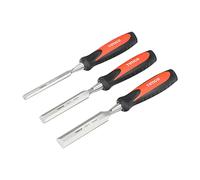 TIMCO Set di scalpelli per legno con bordo smussato, 3 pezzi, un set di scalpelli per legno resistenti e resistenti, progettati in acciaio temprato e temprato