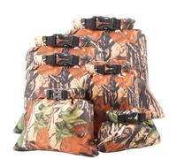 Timcryxient 6 sacchetti impermeabili leggeri dal design unico, accessori per kayak, accessori per rafting, canottaggio e campeggio, blu cielo, Foglie Camouflage, as description