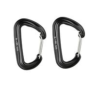 Timcryxient Mini moschettone in lega di alluminio da 16 kN, con anello a D, 4,98 x 8 cm, 2 pezzi, colore: nero