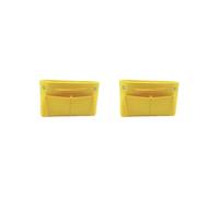 Timcryxient Set di 2 borse e accessori organizzati con organizer per cosmetici salvaspazio in feltro per organizzare il trucco, borse interne realizzate in feltro giallo