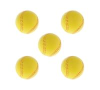 Timcryxient Set di 5 palle da baseball da allenamento per sport e partite, elastiche, da 6,3 cm, colore: giallo