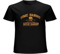 Time Bandit Deadliest Catch Dutch Harbor Vintage T Shirt Short Sleeve Funny Top Black XL