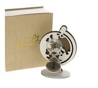 TIME Clessidra con mondo in legno 12 cm in scatola regalo BOMBONIERA