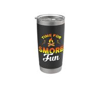 Time For Smore Fun Campfire Camping Hiking Camper Adventure Bicchiere termico in acciaio inox doppia parete