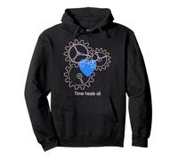 Time Heals all Heart & Gears, Design Neon Felpa con Cappuccio