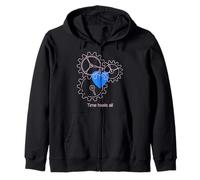 Time Heals all Heart & Gears, Design Neon Felpa con Cappuccio