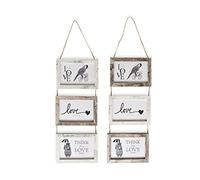 TIME HOME DEVELOPMENT Set di tre cornici per foto in legno da appendere alla parete - Collage originale per foto 10 x 15 cm (Retro)