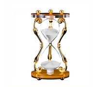 Time Hourglass 30 Minutes Timer Luxurys Wrought Iron Metal Home Bedroom Living Room Desk Decoration Accessories Ornaments (Color : White)