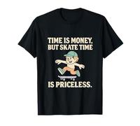 Time Is Money Skate Time Is Priceless - Grafica retrò Maglietta