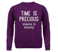 Time Is Precious,Scorie It Wisely - Bambini Felpa/Maglione - Funny Slogan Regalo