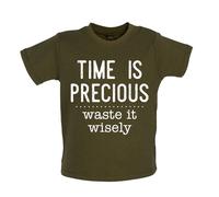 Time Is Precious, Scorie It Wisely - Bambino T-Shirt / Body - Divertente Slogan