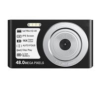Time Lapse 48MP Fotocamere Digitali Compatte For La Fotografia 16X Messa A Fuoco Automatica Registrazione Video Al Rallentatore Videocamera Da 2,8 "Schermo Scatta Nitida Fluida(128G SD Card,Black)