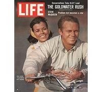 Time Life Life Cover-Steve McQueen-Stampe su Tela per Moto, 40 x 50 cm, Poliestere, Multicolore, 40x50x3.2 cm