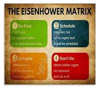 Time Management Metal Tin Sign Eisenhower Decision Matrix Chart Office Decor For Focus Planning Productivity Aid 8 X 12 inch