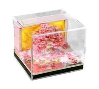 Time Piece Calendar, 3D Sculpture Calendar 2026, 3.35X3.35X2.68 Inches Carving Flower Tree House Design Tear Away Art Notepad, Ideal for Home, School, Teacher, Daily Routine, Holiday Planning