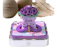 Time Piece Calendario 2026-8,5 cm, blocco note con rosa strappabile, da regalo, moderno accento da scrivania con custodia in acrilico con luce LED, design artistico di carta, inaugurazione della casa