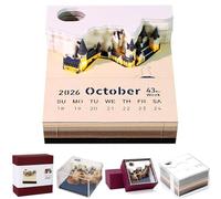 Time Piece Calendario 2026, calendario da scrivania 3D 2026, calendario settimanale con castello magico con luce, calendari 3D intagliati in carta, blocco note, regalo per Natale inaugurazione della