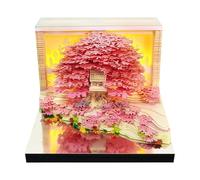 Time Piece Calendario 2026 | Calendario scultura in carta | Carving Nature Theme Flower Tree House Design Blocco note per aula casa, vacanze, scuola allenamento