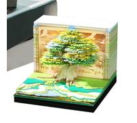 Time Piece Calendario, scultura 3D, design casa sull'albero, pagine giornaliere strappate, calendario da scrivania per casa, scuola, vacanze, regalo, appartamento, dormitorio, 8,5 x 8,35 x 6,6 cm