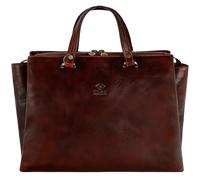 Time Resistance Borsa a Mano Donna Realizzata da Esperti Artigiani - Borsa in Pelle Donna Made in Italy - Comoda Borsa da Donna con Tante Tasche, Adatta a Qualsiasi Occasione (Marrone)