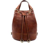 Time Resistance Borsa in Pelle per Donna - Borsa a Secchiello in Pelle Pieno Fiore Fatta a Mano - Borsa Tote in Pelle Italiana - Borsa per il Lavoro e l'Uso Quotidiano (Marrone Cognac)