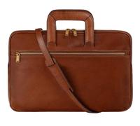 Time Resistance Borsa Porta PC da Uomo in Pelle - Valigetta da Computer Fatta a Mano in Italia - Ventiquattrore Uomo con Cerniera - Elegante Borsa in Pelle da Portare a Mano o a Tracolla (Cognac)