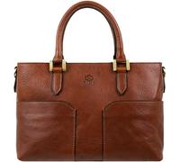 Time Resistance Borsa Tracolla Donna in Vera Pelle Realizzata a Mano - Pratica Borsa a Tracolla Donna Made in Italy - Borsa Tote (Marrone Cognac)