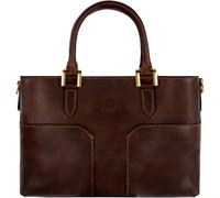 Time Resistance Borsa Tracolla Donna in Vera Pelle Realizzata a Mano - Pratica Borsa a Tracolla Donna Made in Italy - Borsa Tote (Marrone Cioccolato)