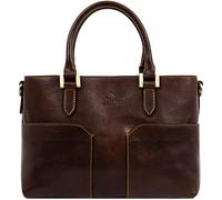 Time Resistance Borsa Tracolla Donna in Vera Pelle Realizzata a Mano - Pratica Borsa a Tracolla Donna Made in Italy - Borsa Tote (Marrone Cioccolato)
