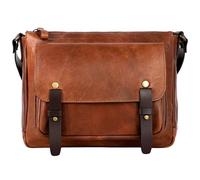 Time Resistance Borsello Uomo Tracolla Pelle Fatto a Mano in Italia da Esperti Artigiani - Comoda Borsa da Lavoro con Organizer (Marrone)