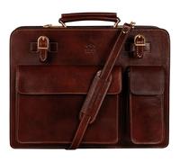 Time Resistance Cartella In Pelle - Borsa In Pelle Di Classe Per Uomo - Da Lavoro - Cartella Vintage (Marrone)