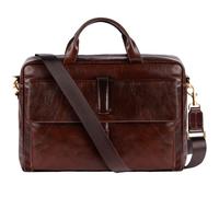 Time Resistance Cartella in Pelle - Borsa Portatile in Pelle Fatta a Mano in Italia - per Uomo e Donna - Cartella Professionale (Marrone)