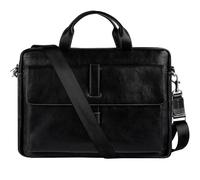 Time Resistance Cartella in Pelle - Borsa Portatile in Pelle Fatta a Mano in Italia - per Uomo e Donna - Cartella Professionale (Nero)