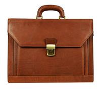 Time Resistance Cartella per Uomini Realizzata in 100% pelle - Fatta a mano in Italia - Borsa da Business - Borsa a Tracolla Marrone Cognac