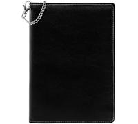 Time Resistance Diario in pelle con blocco note A5 ricaricabile e segnalibro copertina con passante per penna, resistenza al tempo (nero)