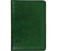 Time Resistance Portafoglio da Viaggio in Pelle a Grana Naturale - Porta Passaporto con Scomparti per Carte (Verde)